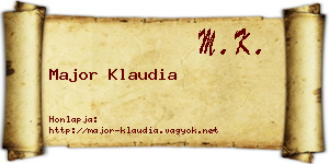 Major Klaudia névjegykártya