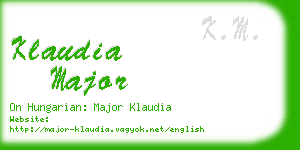 klaudia major business card